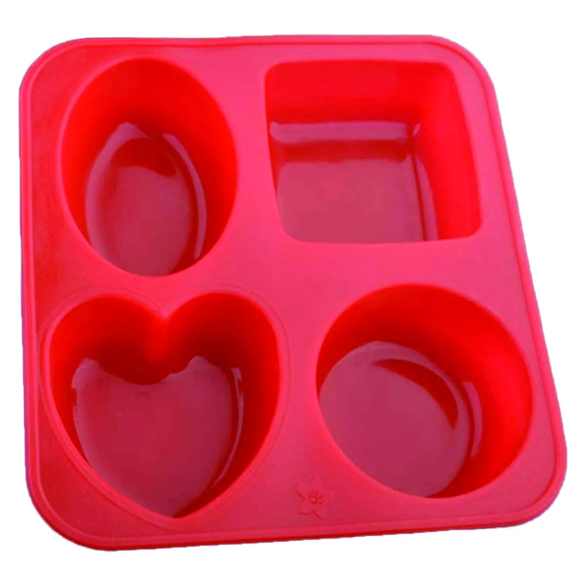 0773 Silicone Circle, Square, Oval and Heart Shape Soap And Mini Cake Making Mould