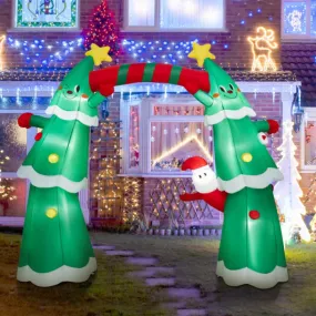 11 Feet Lighted Christmas Inflatable Archway Decoration with Santa Claus