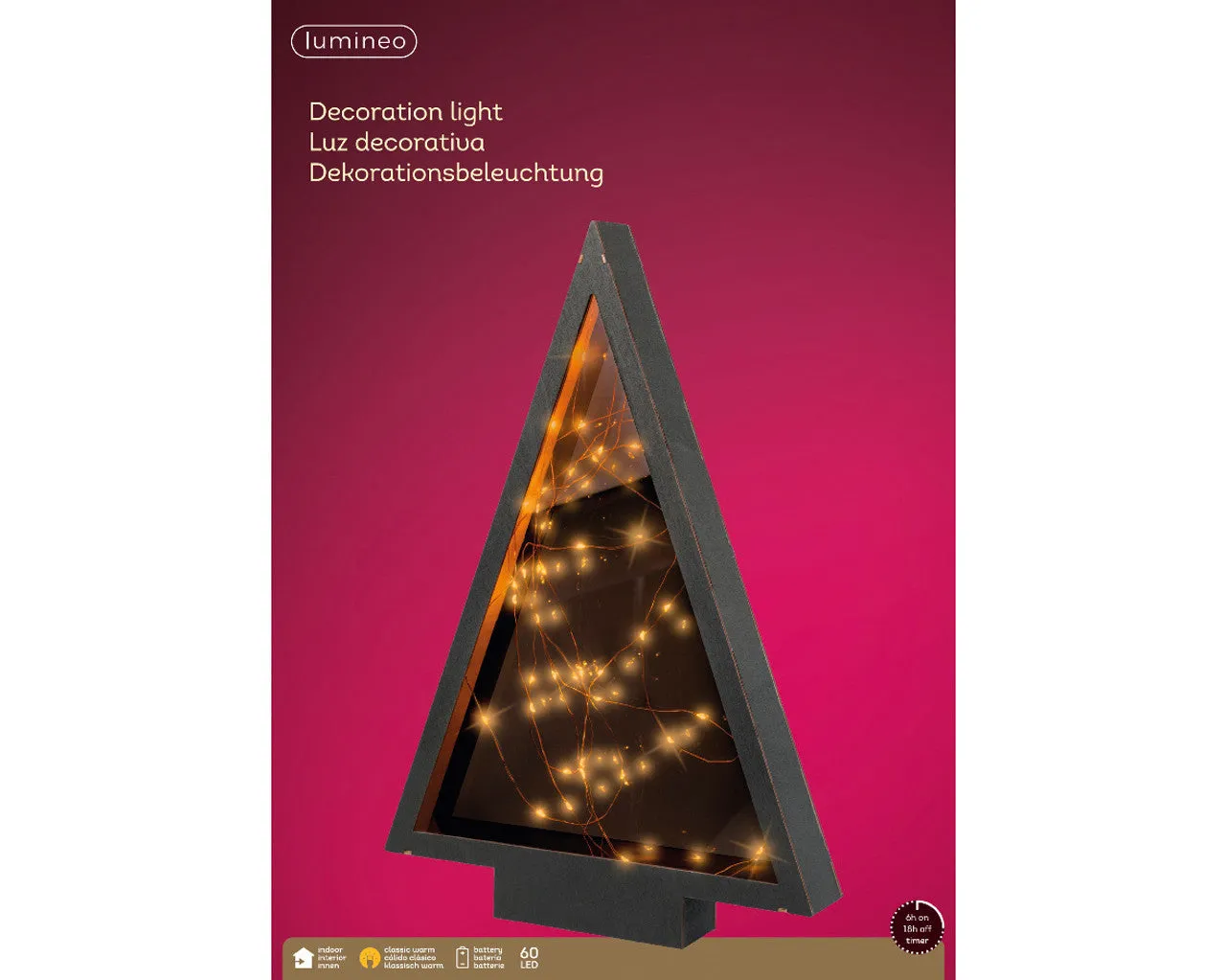 11" Micro LED Plywood Tree Frame Battery Operated