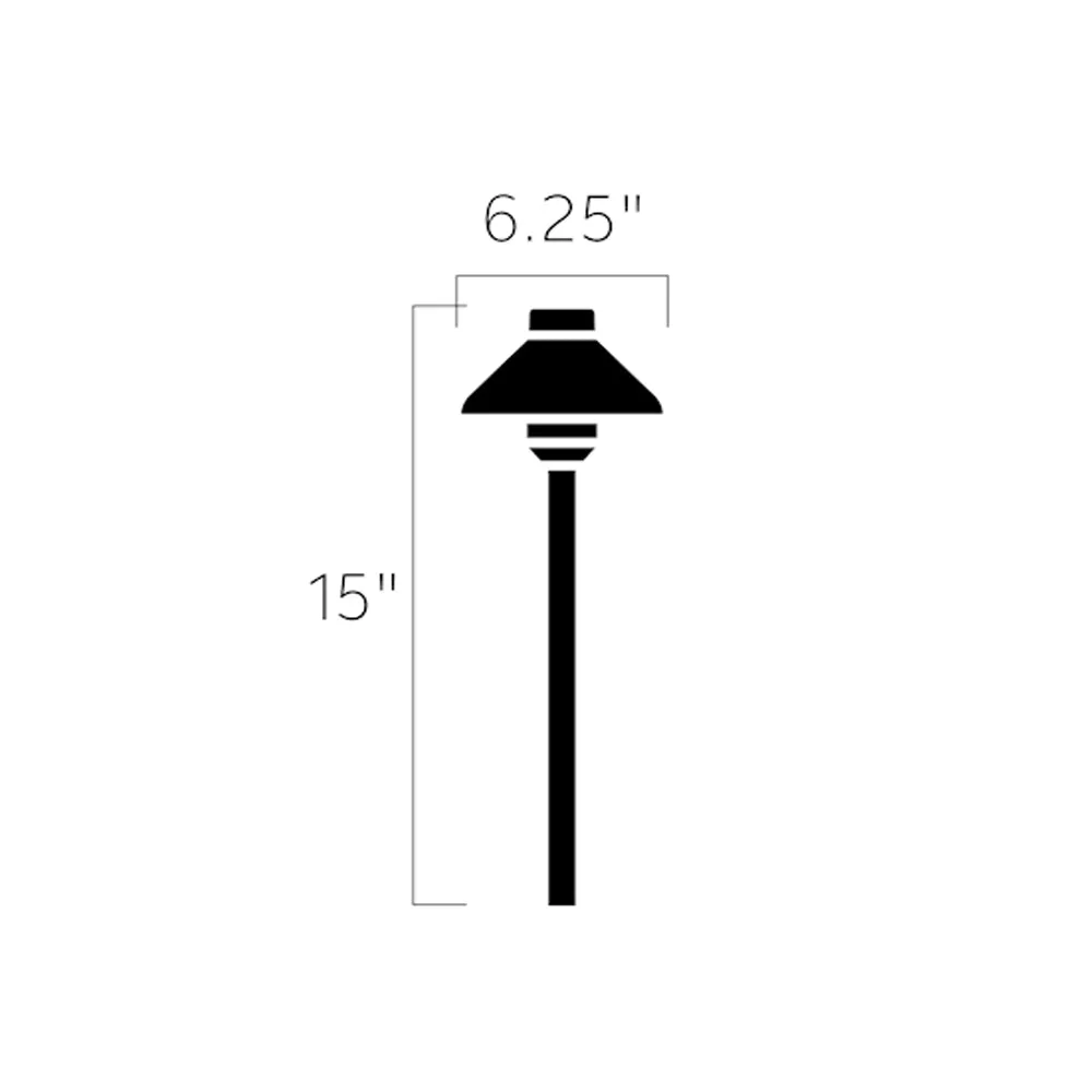 12V LED Short Stepped Dome path and Spread Light 2700K Aluminum Black