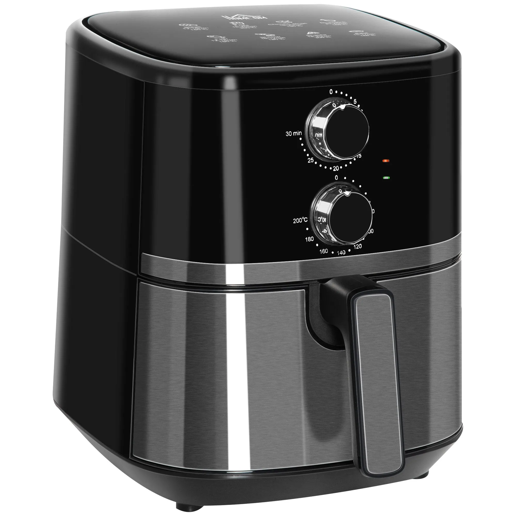 1500W 4.5L Air Fryer 8 Presets With Rapid Air Circulation Black & Steel