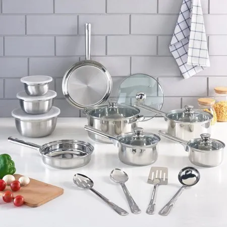 18-Piece Cookware Set, Stainless Steel