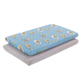 2 Pack n Play and Portable Crib Mattress Sheets - Precious Moments Boys