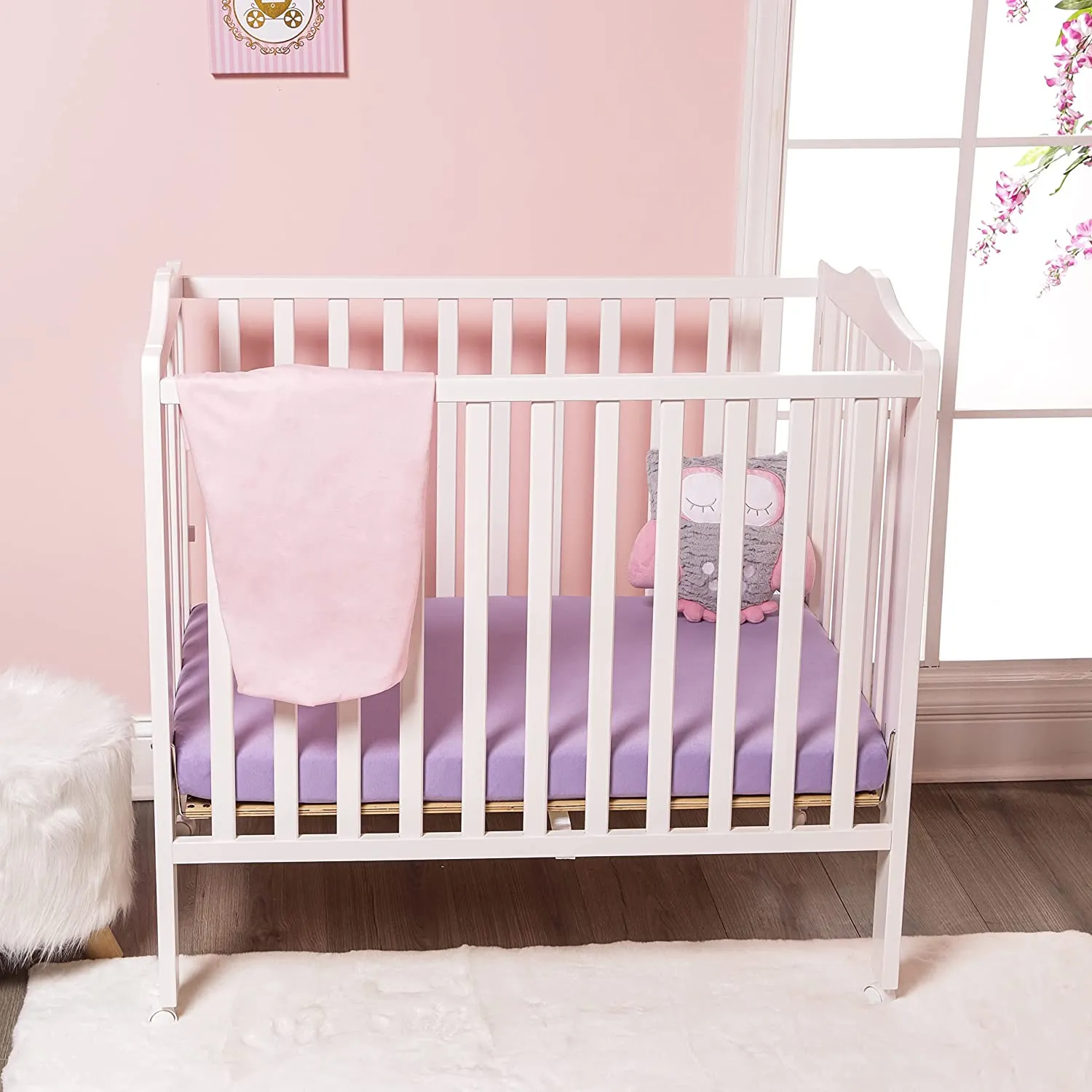 2 Pack Portable Crib Sheet - Pink/Purple