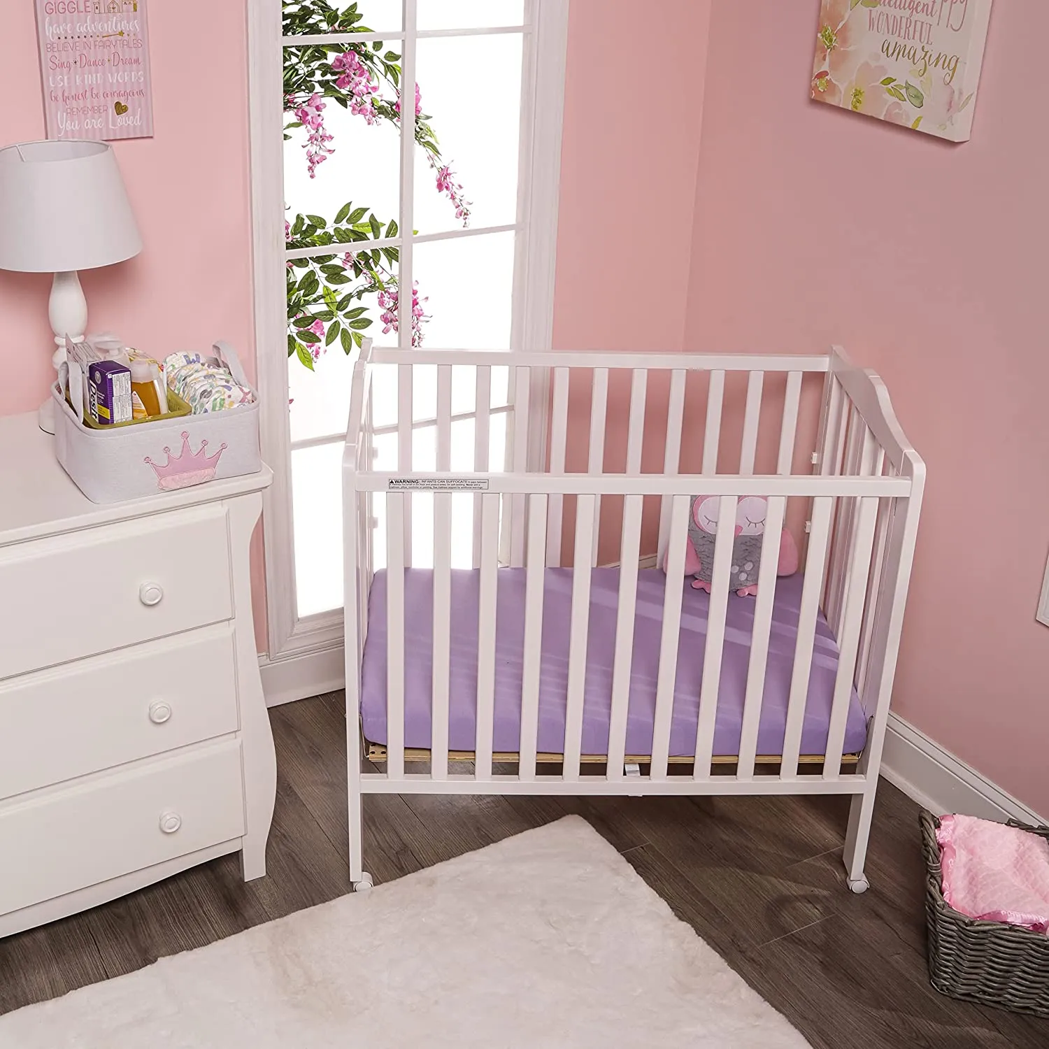 2 Pack Portable Crib Sheet - Pink/Purple