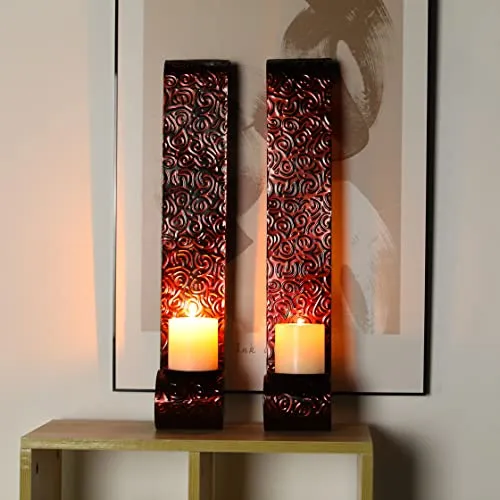 22.5''H Metal Candle Sconces Wall Decor Sconce Candle Holder(Set of 2)