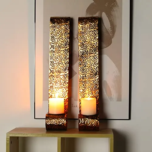 22.5''H Metal Candle Sconces Wall Decor Sconce Candle Holder(Set of 2)