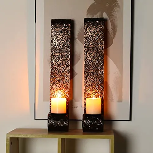 22.5''H Metal Candle Sconces Wall Decor Sconce Candle Holder(Set of 2)