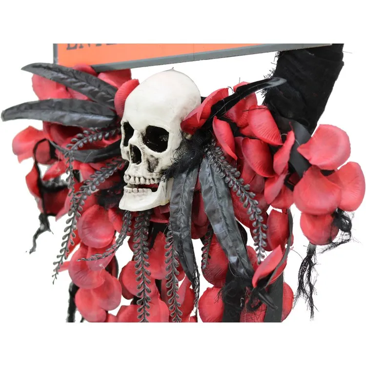 25.5" Wreath with Light-Up Skull