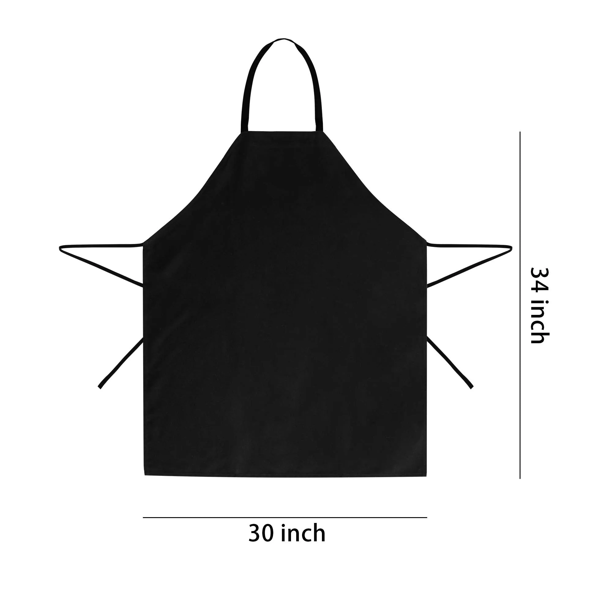 30"X34" Kitchen Bib Aprons 12 Pack(White 6pcs/Black 6pcs) Professional Aprons