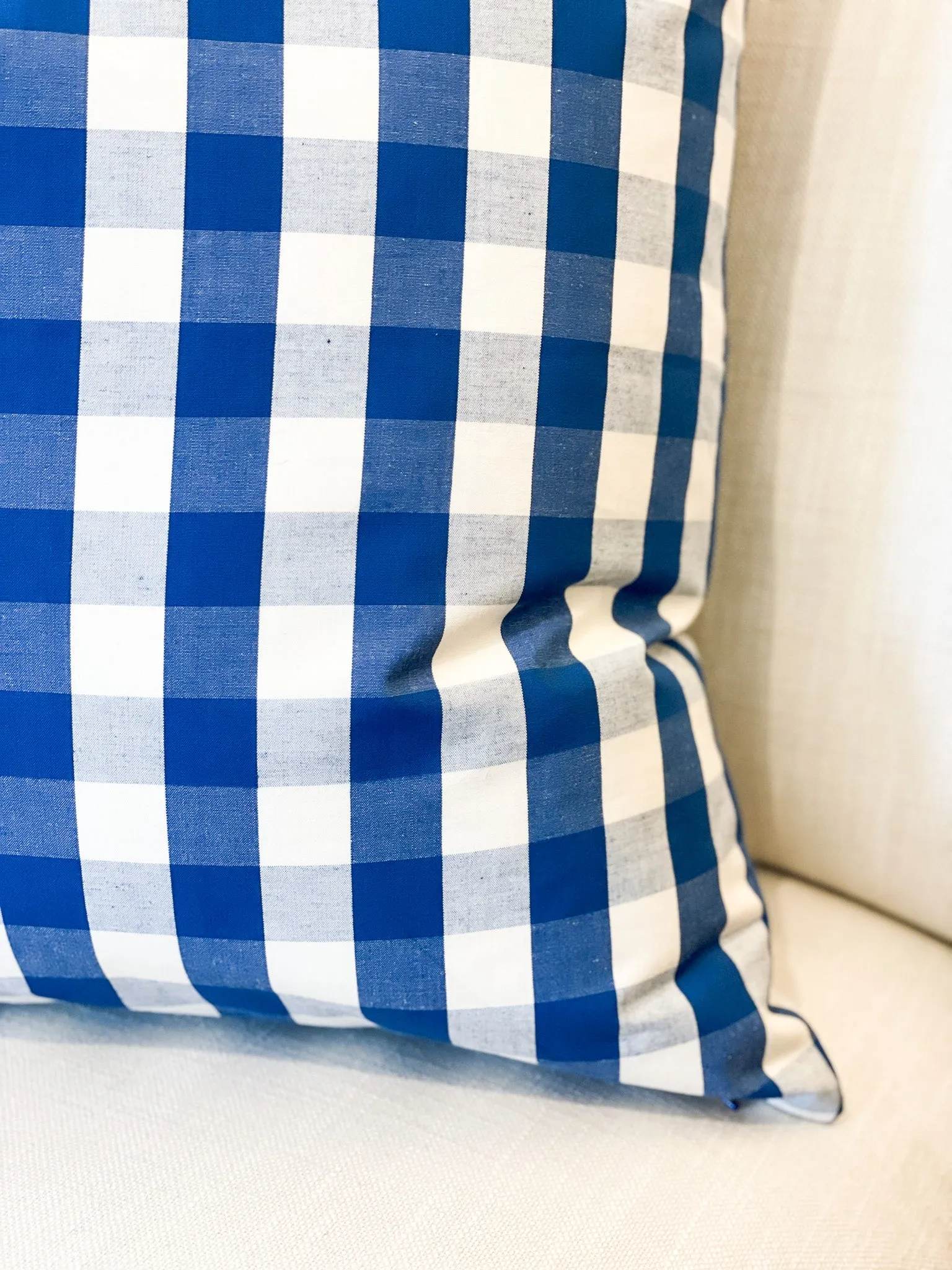 31 Westgate Custom Blue Check Pillow