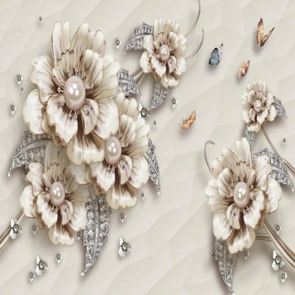 3D Wallpaper Modern Jewelry Flowers Murals 400X280Cm