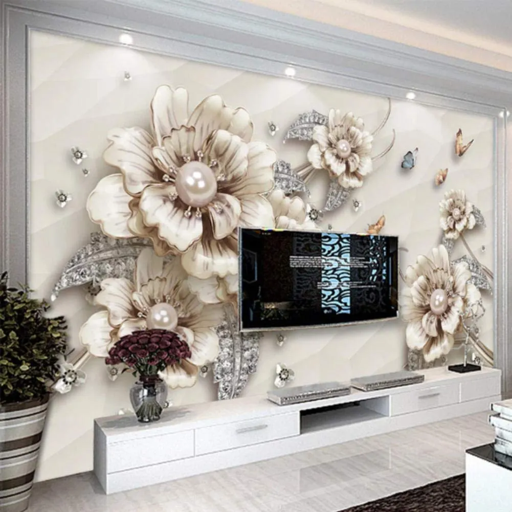 3D Wallpaper Modern Jewelry Flowers Murals 400X280Cm