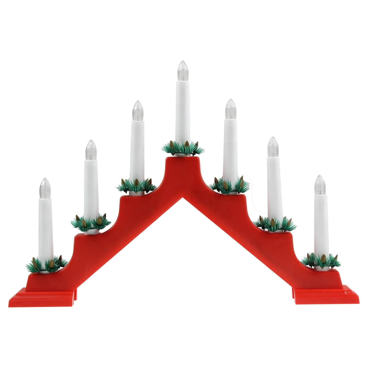 7 Bulb Plastic Candle Red Bridge Lights Christmas Light Indoor Home Decoration