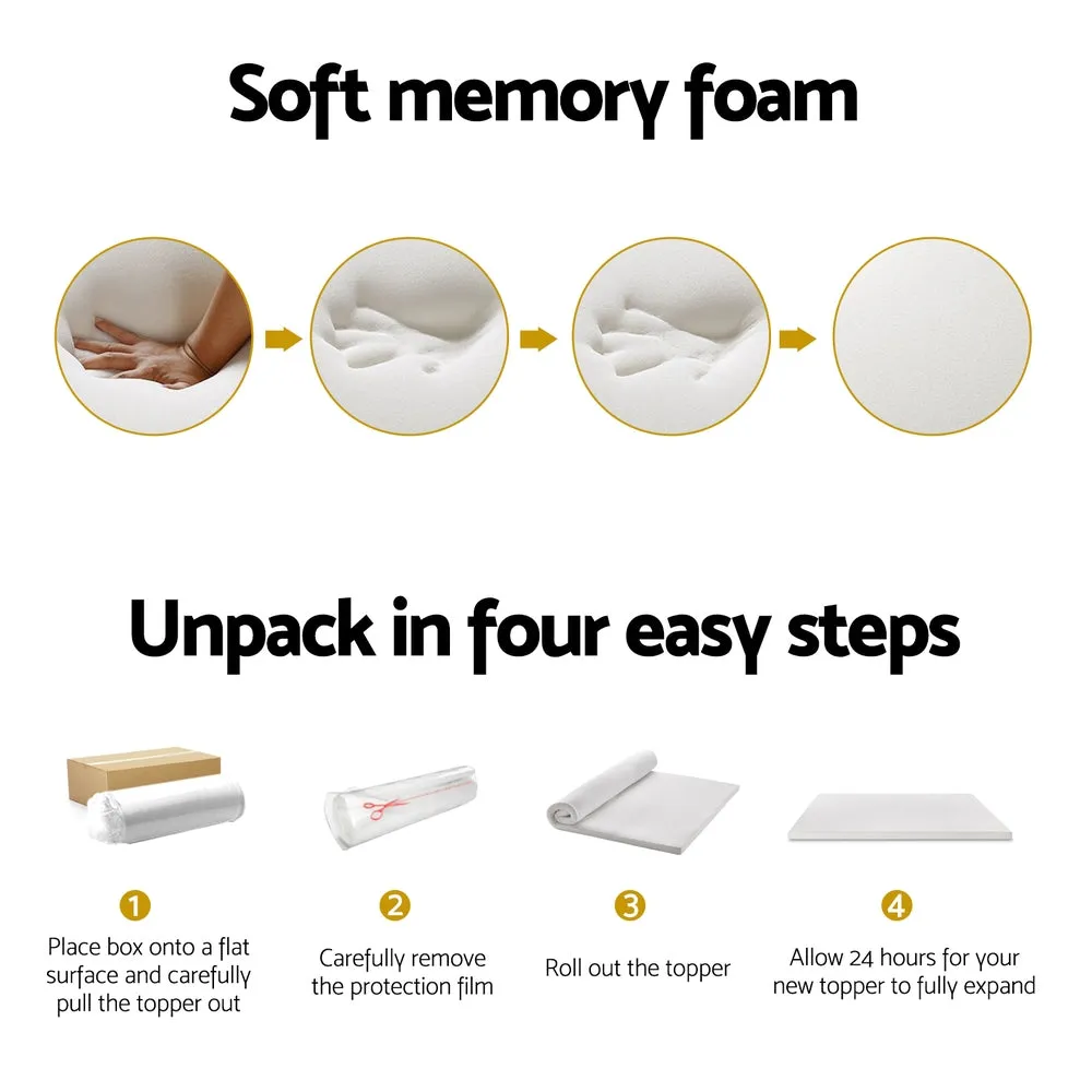 7-Zone Memory Foam Mattress Topper, Cooling, 8cm Double - Giselle Bedding