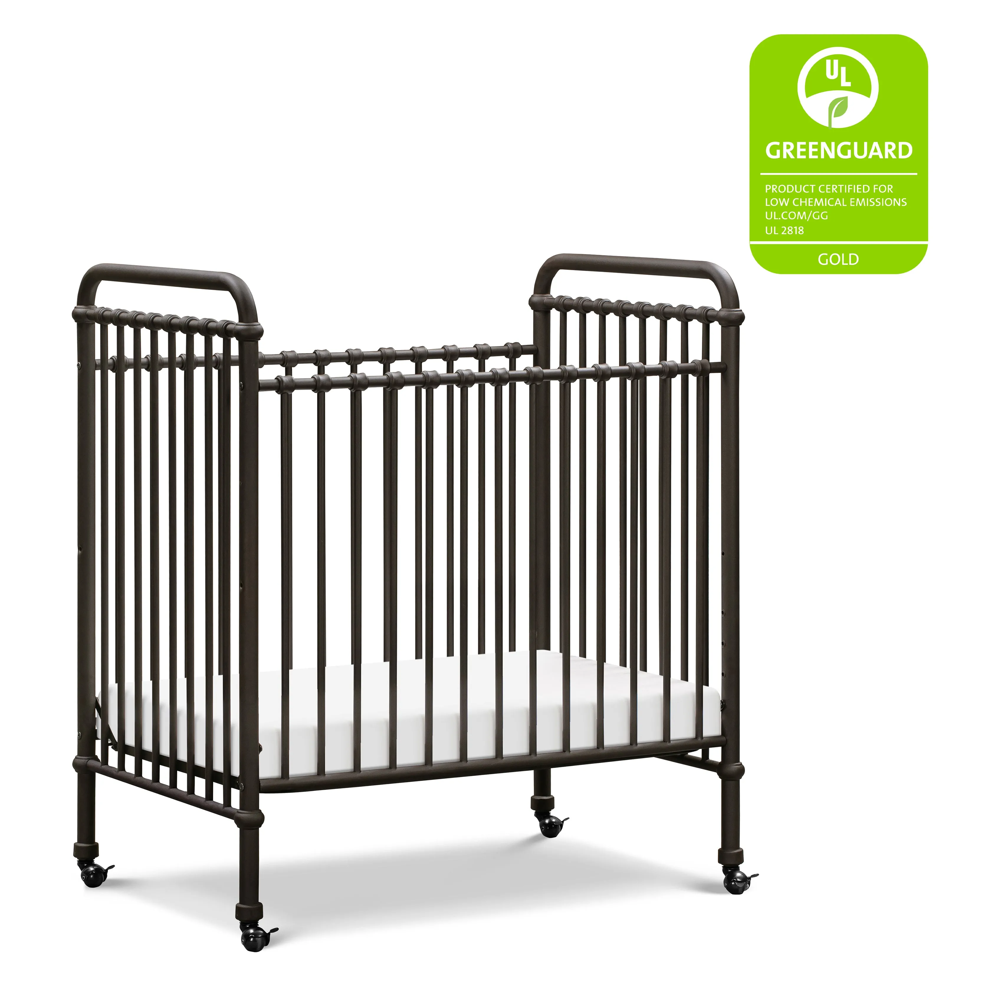 Abigail 3-in-1 Convertible Mini Crib - Vintage Iron