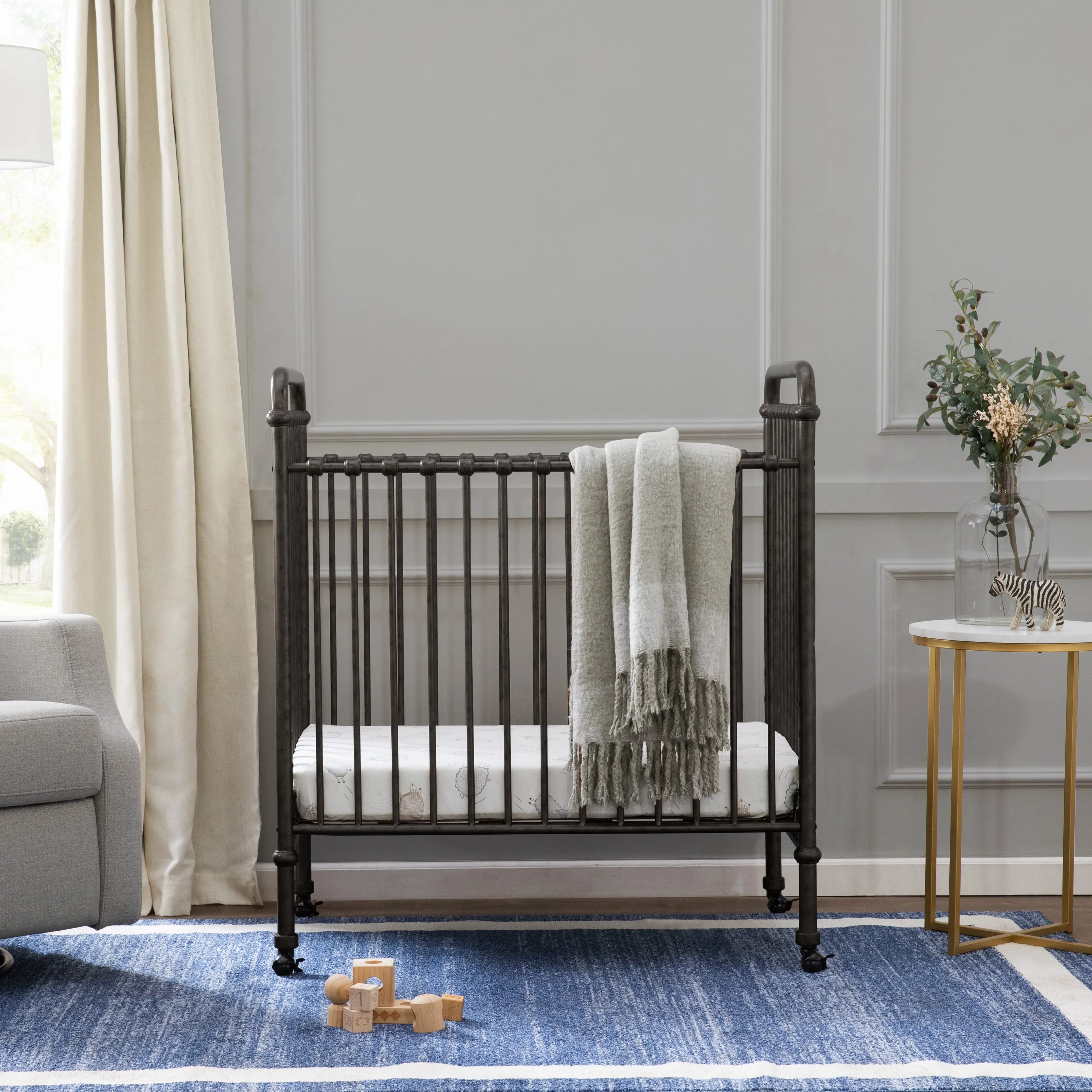 Abigail 3-in-1 Convertible Mini Crib - Vintage Iron