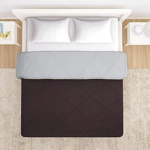 AC Comforter and Bedding Set for Double Bed, Ceder Brown & Light Grey