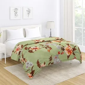 AC Comforter and Bedding Set for Double Bed, Pistachio Green Sunflower