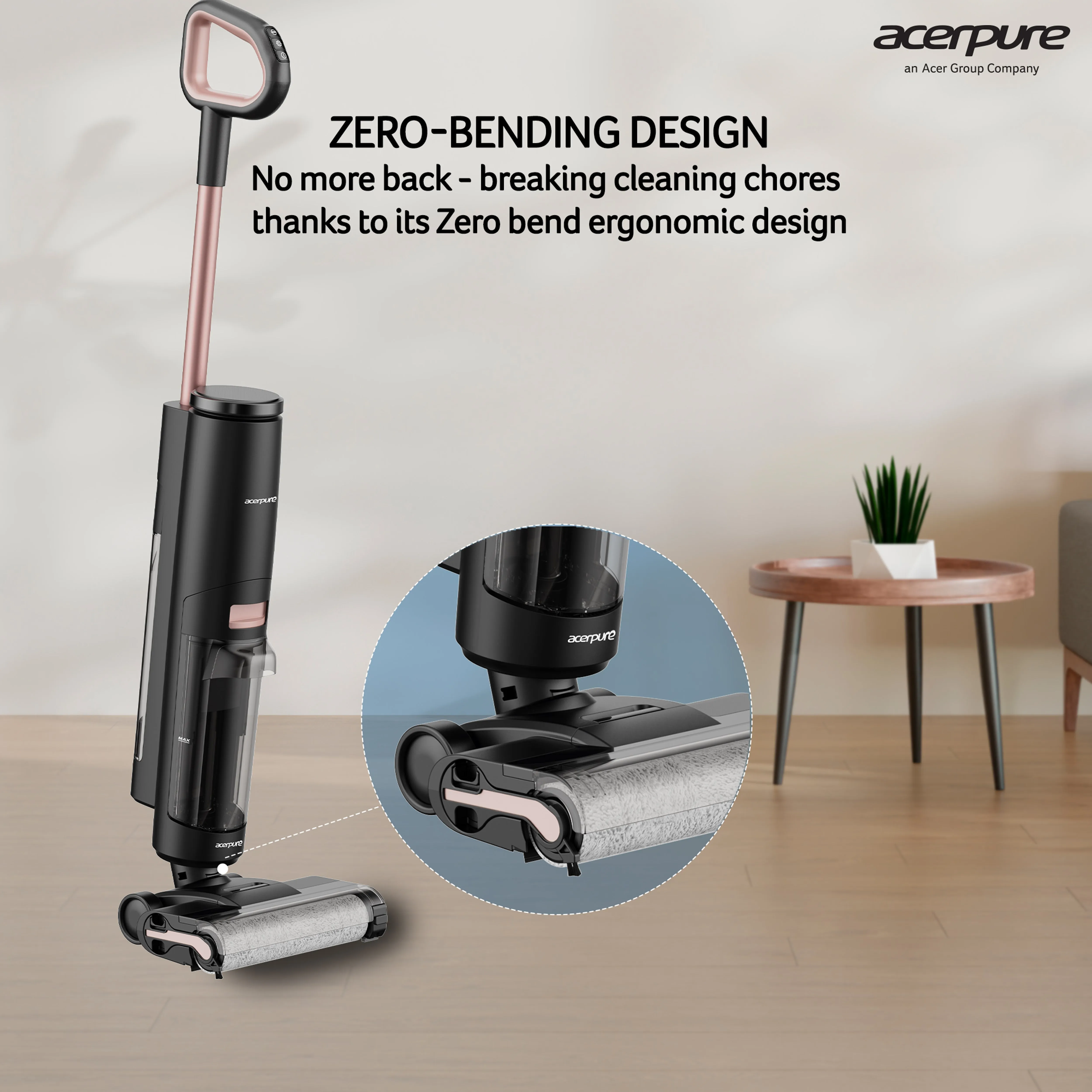 Acerpure Cordless Wet & Dry Vacuum Cleaner Upright Vacuum Cleaner (Sweep, Swab & Spray)|Twin Tank| Multi-Surface Floor Cleaner| Smart Touch Control| Self Cleaning Dock