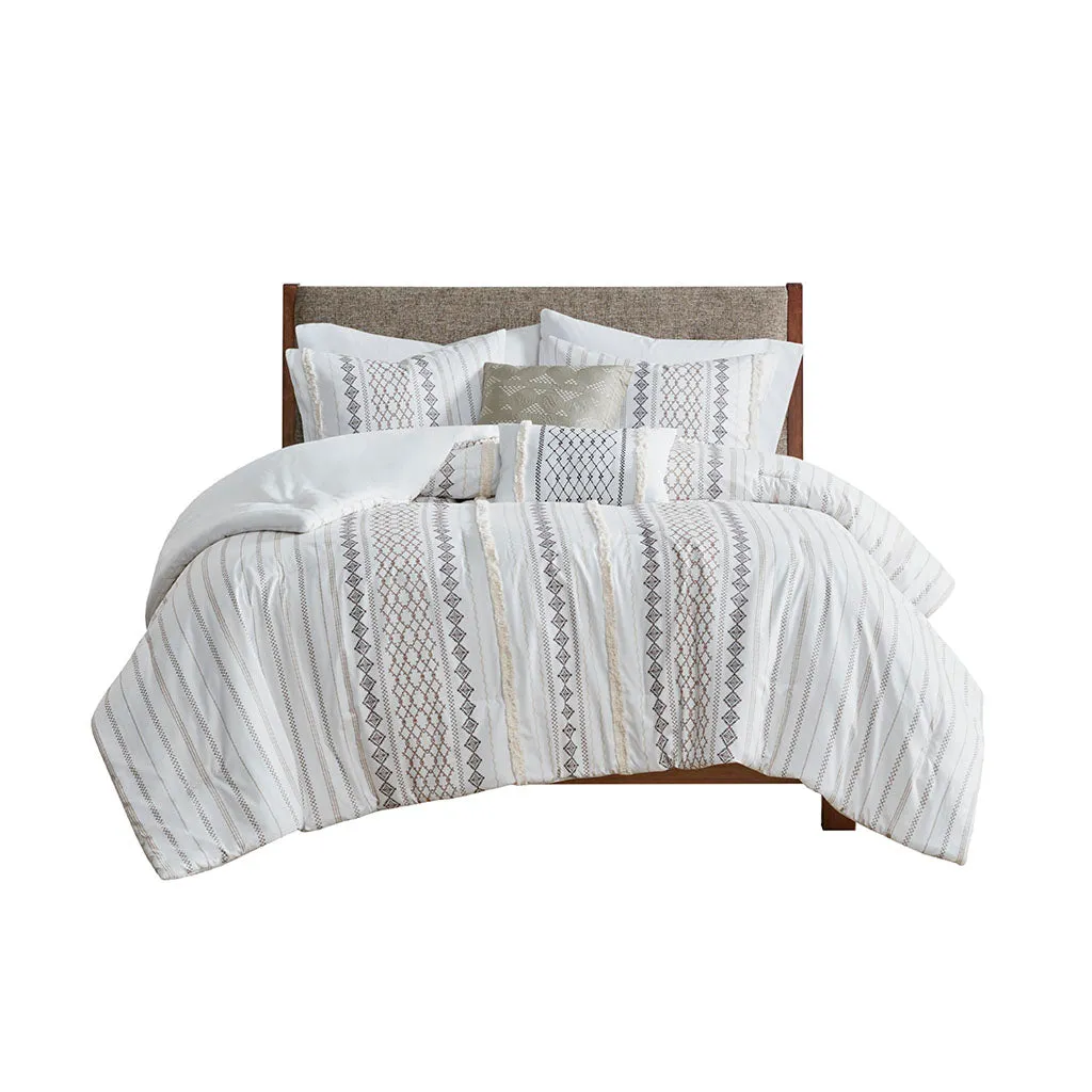 Adina 5 Piece Printed Comforter Set with Chenille Trim