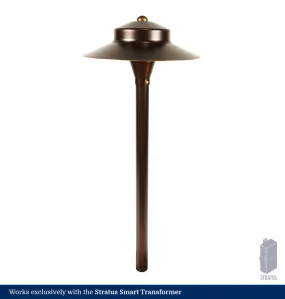 Adjustable White Bourbon Brass LED Path Light - Shade 5