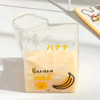 Adorable Fruity Milk Glass Milk Cartons - 350 ml