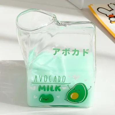 Adorable Fruity Milk Glass Milk Cartons - 350 ml