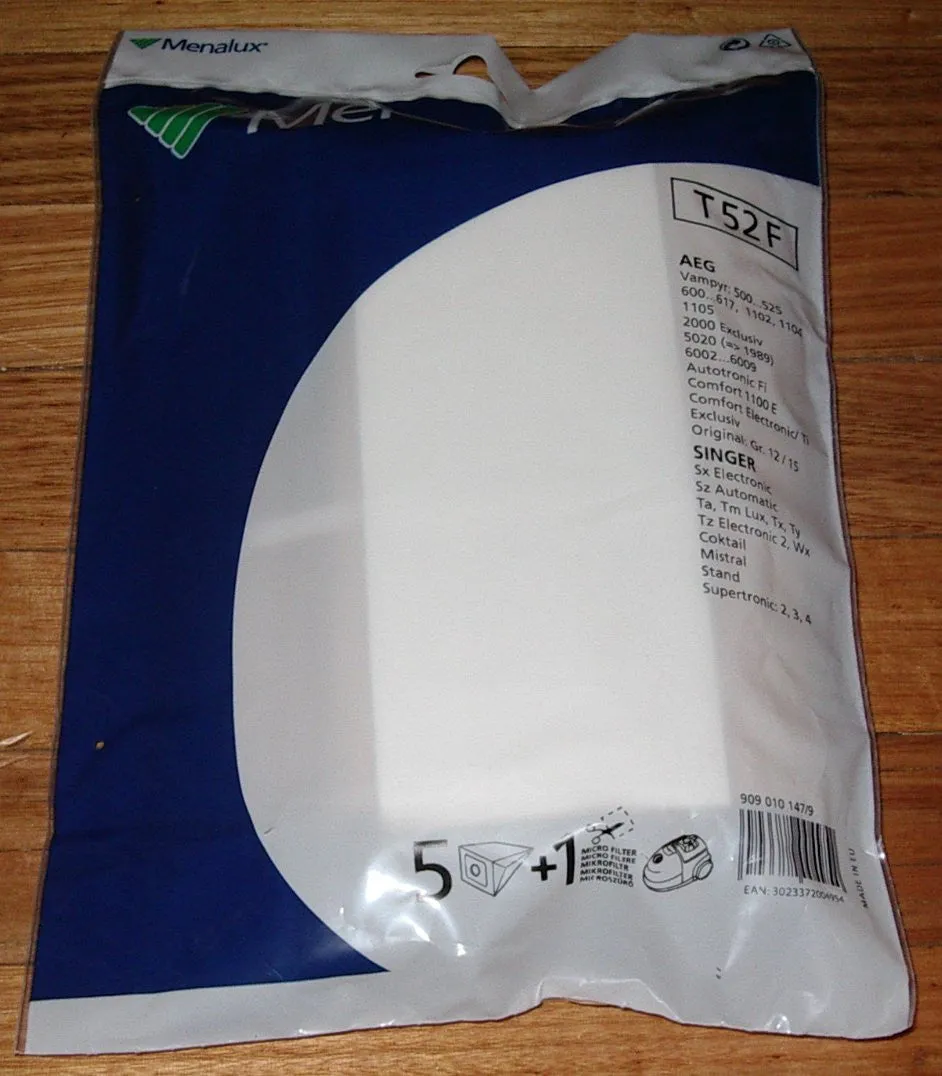 AEG Vampyr 500, 600 Series Vacuum Cleaner Bags - Part # T52F