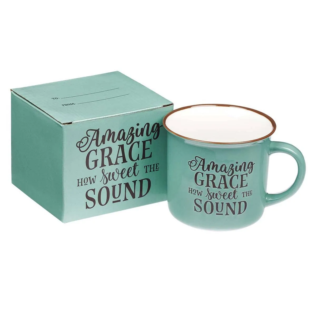 Amazing Grace Green Camp-Style Coffee Mug