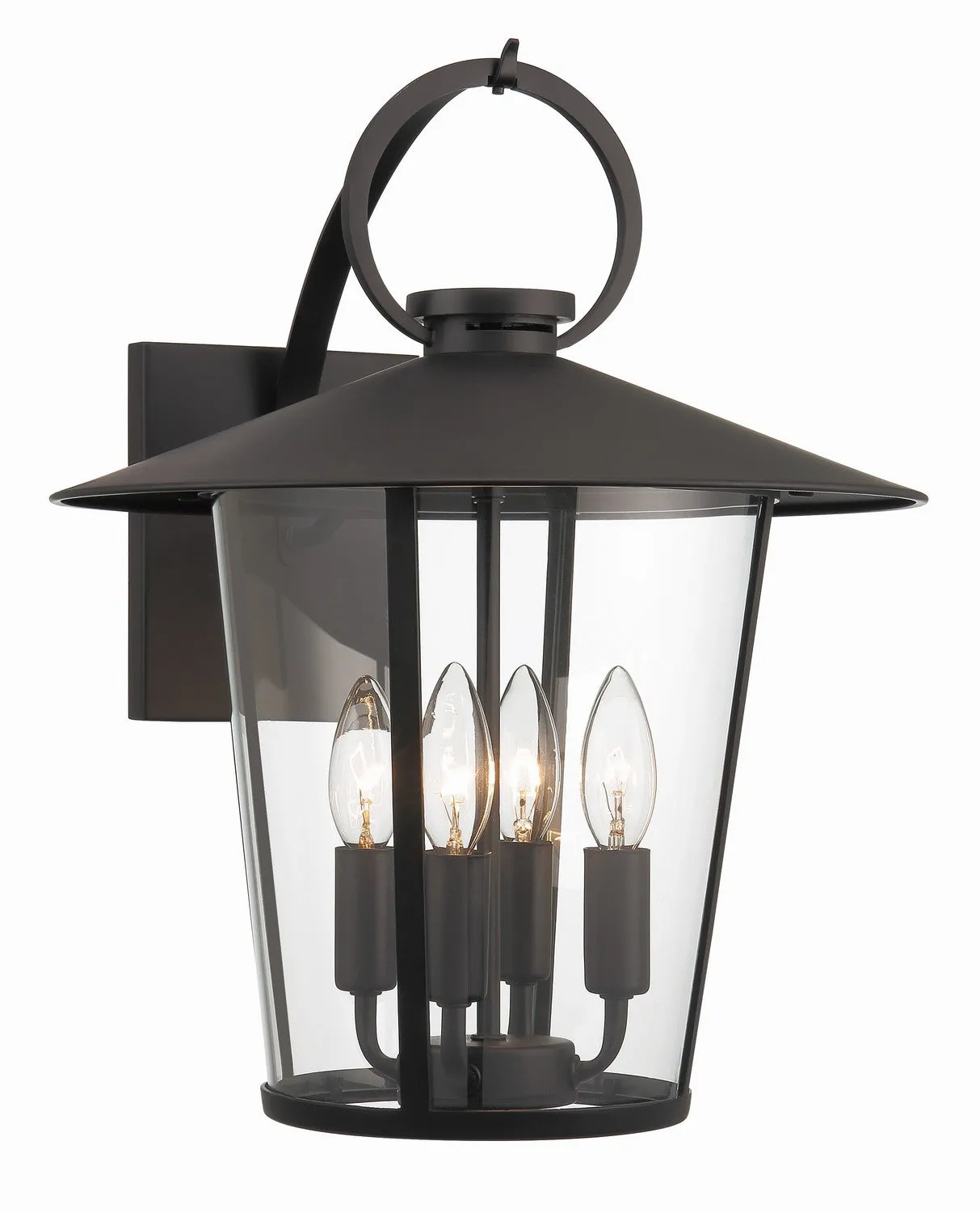 Andover 4-Light Outdoor Wall Mount in Matte Black