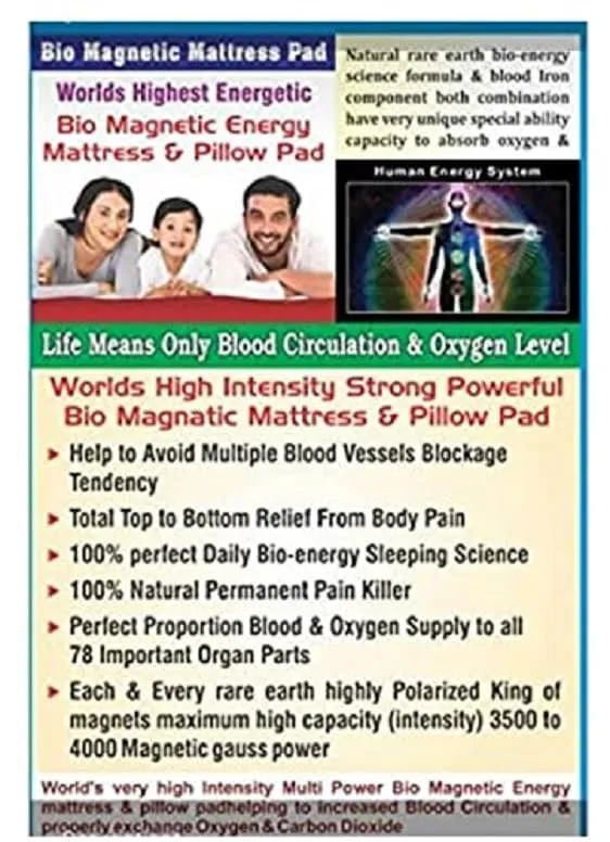 Ansh Creation BIO Magnetic Mattress Protector with 2 Pillow (5X6 feet) Maroon