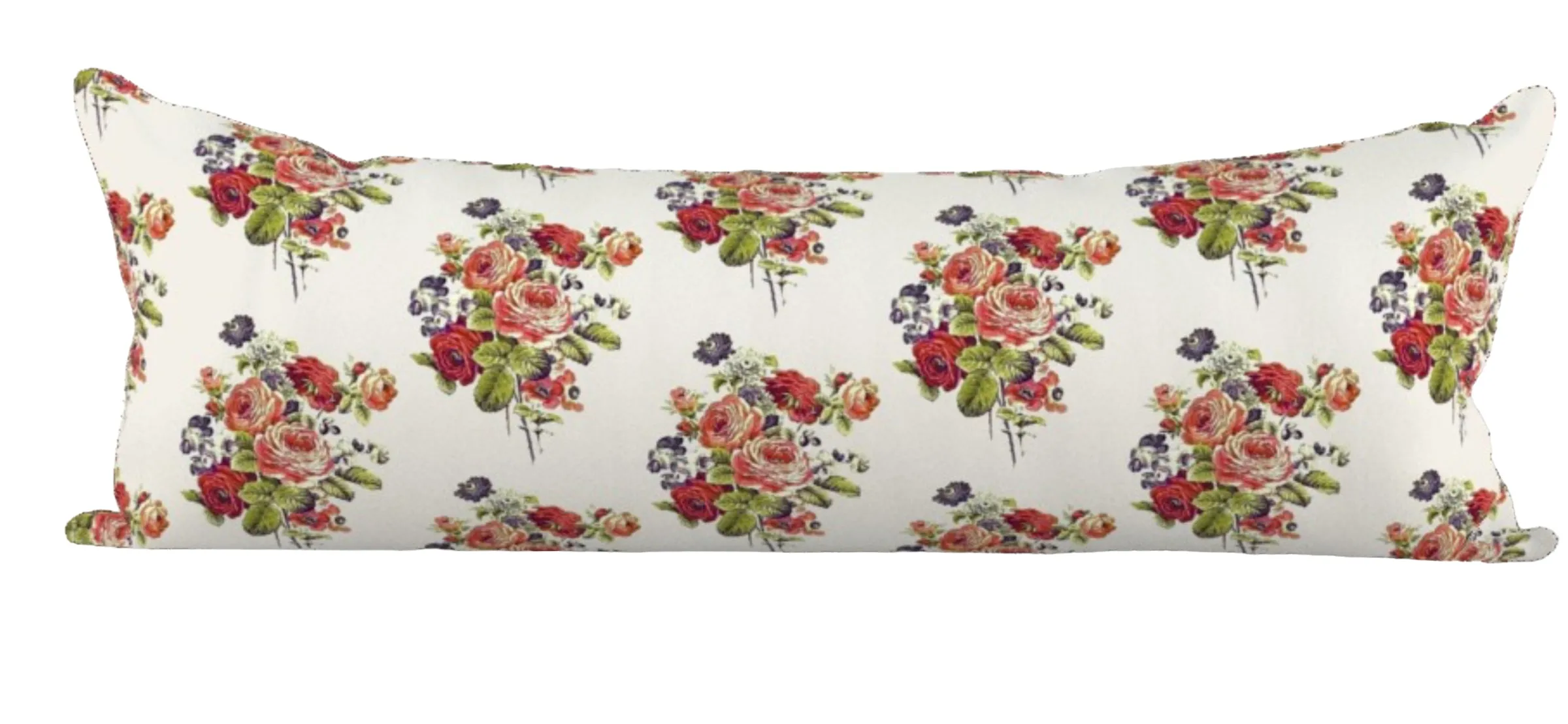 Antique French Roses and Poppies Linen Pillow Cover: Sorbet