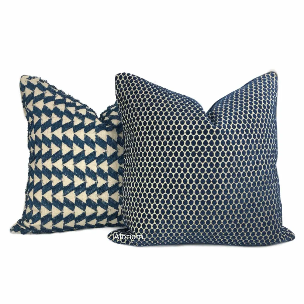 Atwood Blue Fringe Texture Pillow Cover