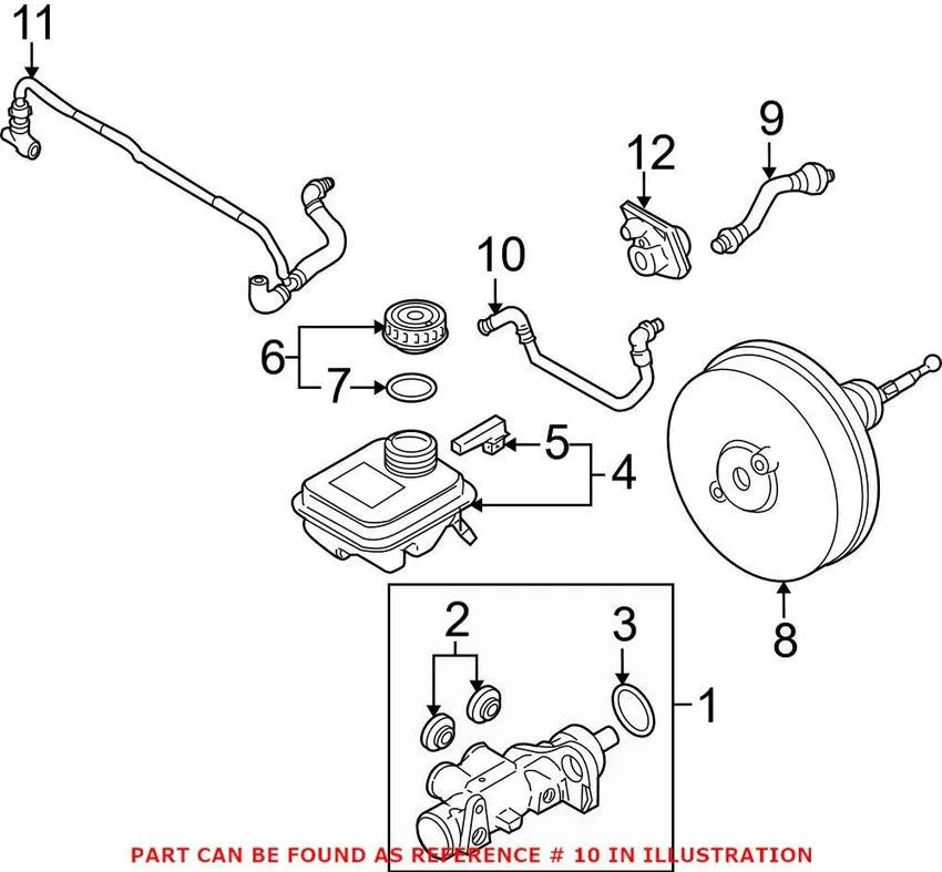 Audi Brake Booster Vacuum Hose 4E1611931BN