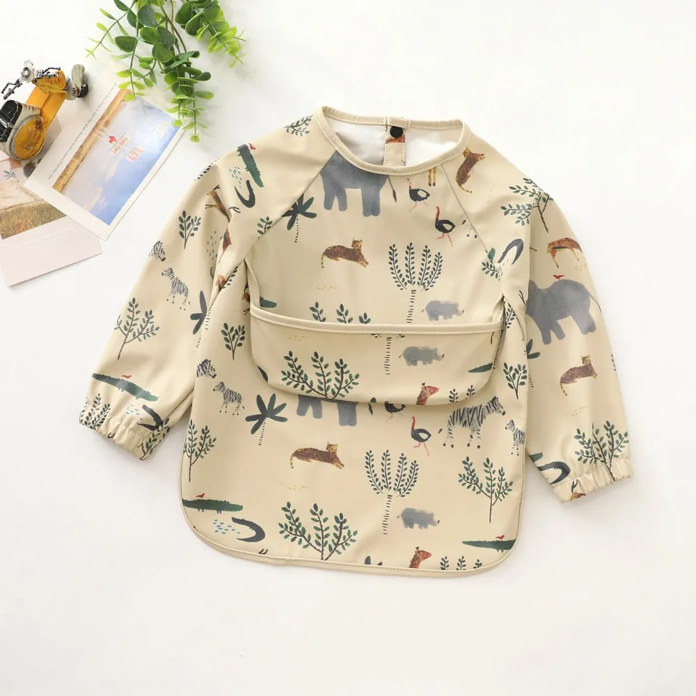 Baby Bib Long Sleeved Clothing / Waterproof Baby Apron For 0- 3Years