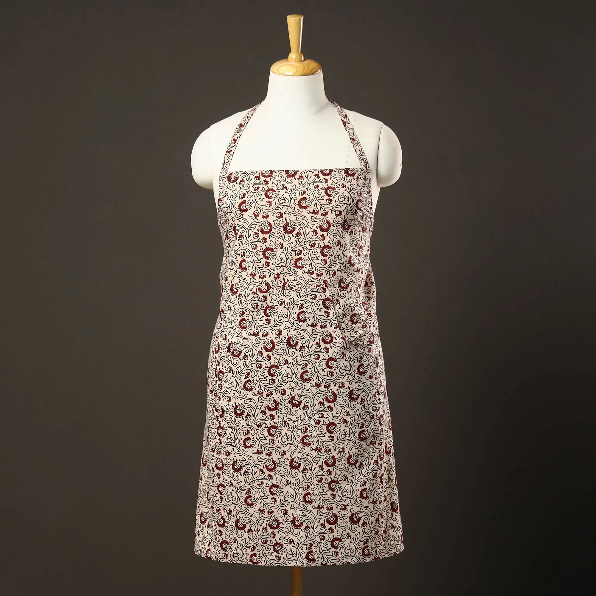 Bagh Block Printed Cotton Apron with Pocket 33