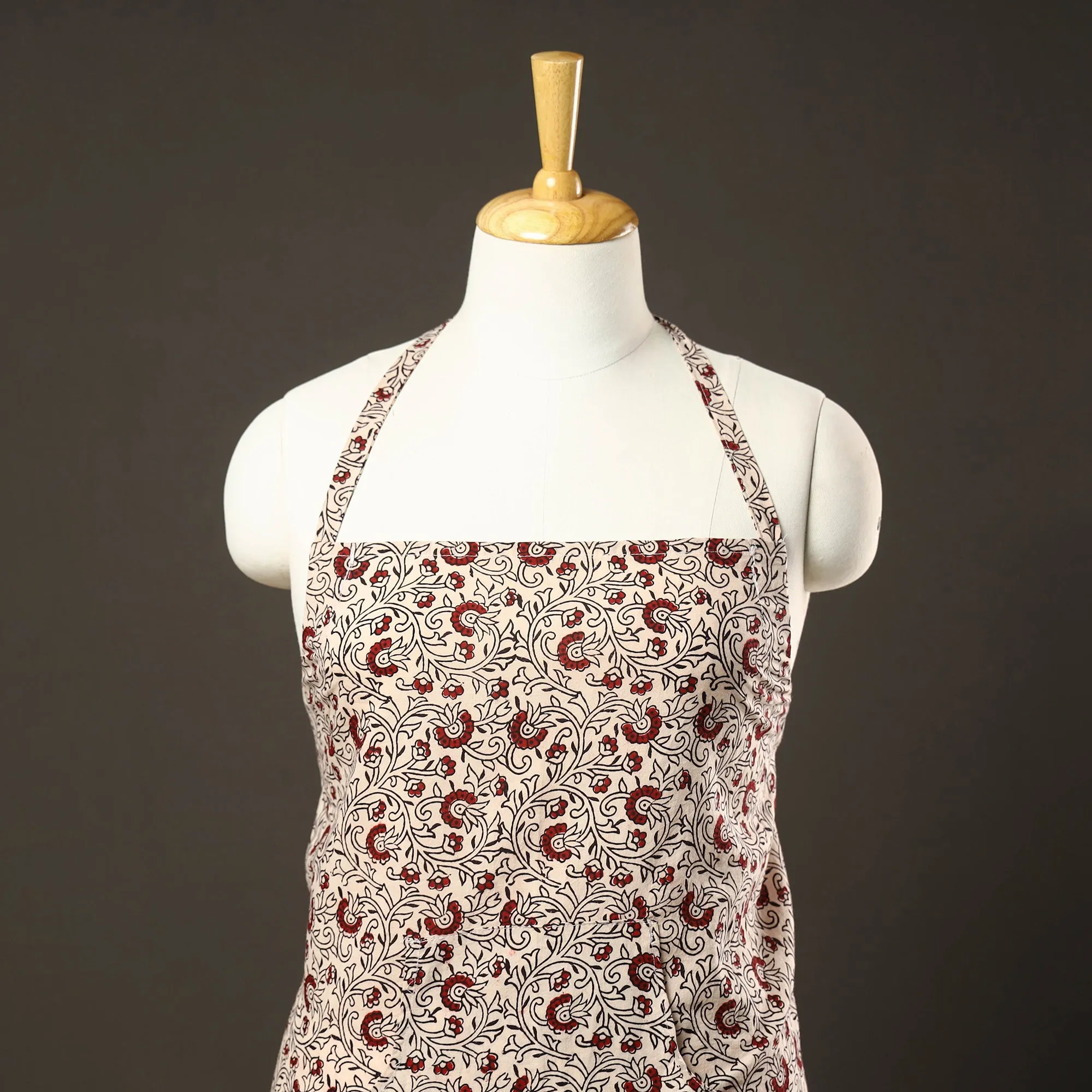 Bagh Block Printed Cotton Apron with Pocket 33