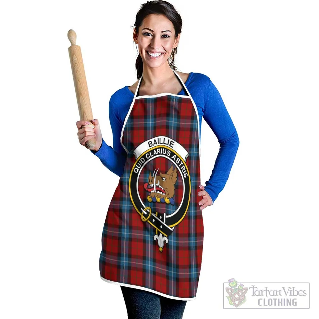 Baillie of Polkemmet Red Tartan Apron with Family Crest