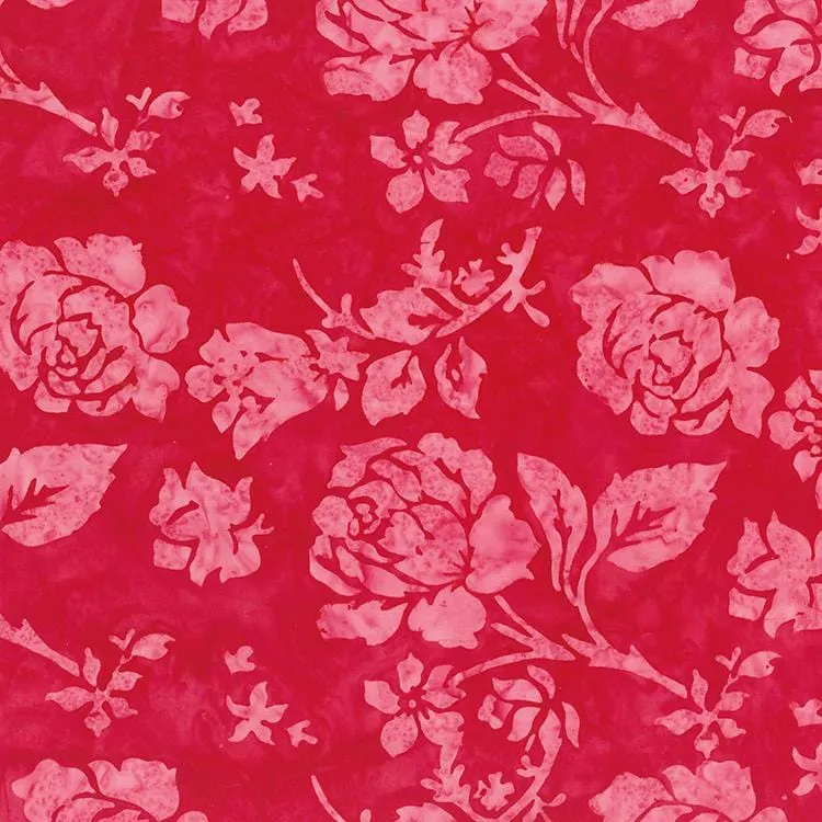 Banyan Batiks - Rose Parade - Roses Red