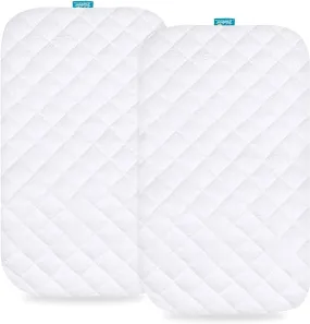 Bassinet Mattress Pad Cover - Fits AMKE 3 in 1 Baby Bassinets (20"X35"), 2 Pack, Bamboo, Waterproof