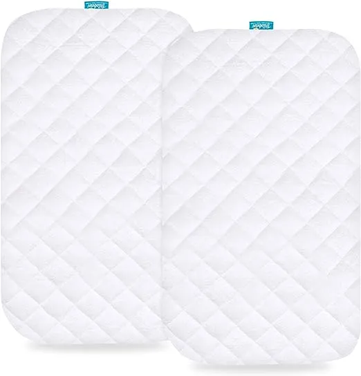 Bassinet Mattress Pad Cover - Fits AMKE 3 in 1 Baby Bassinets (20"X35"), 2 Pack, Bamboo, Waterproof