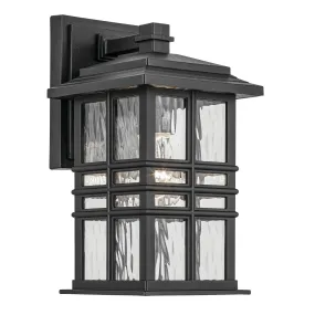 Beacon Square 1-Light Outdoor Wall Mount in Textured Black