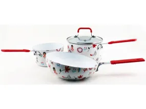 BergHOFF CookNCo 4Pc Mini Cookware Set Floral Pattern