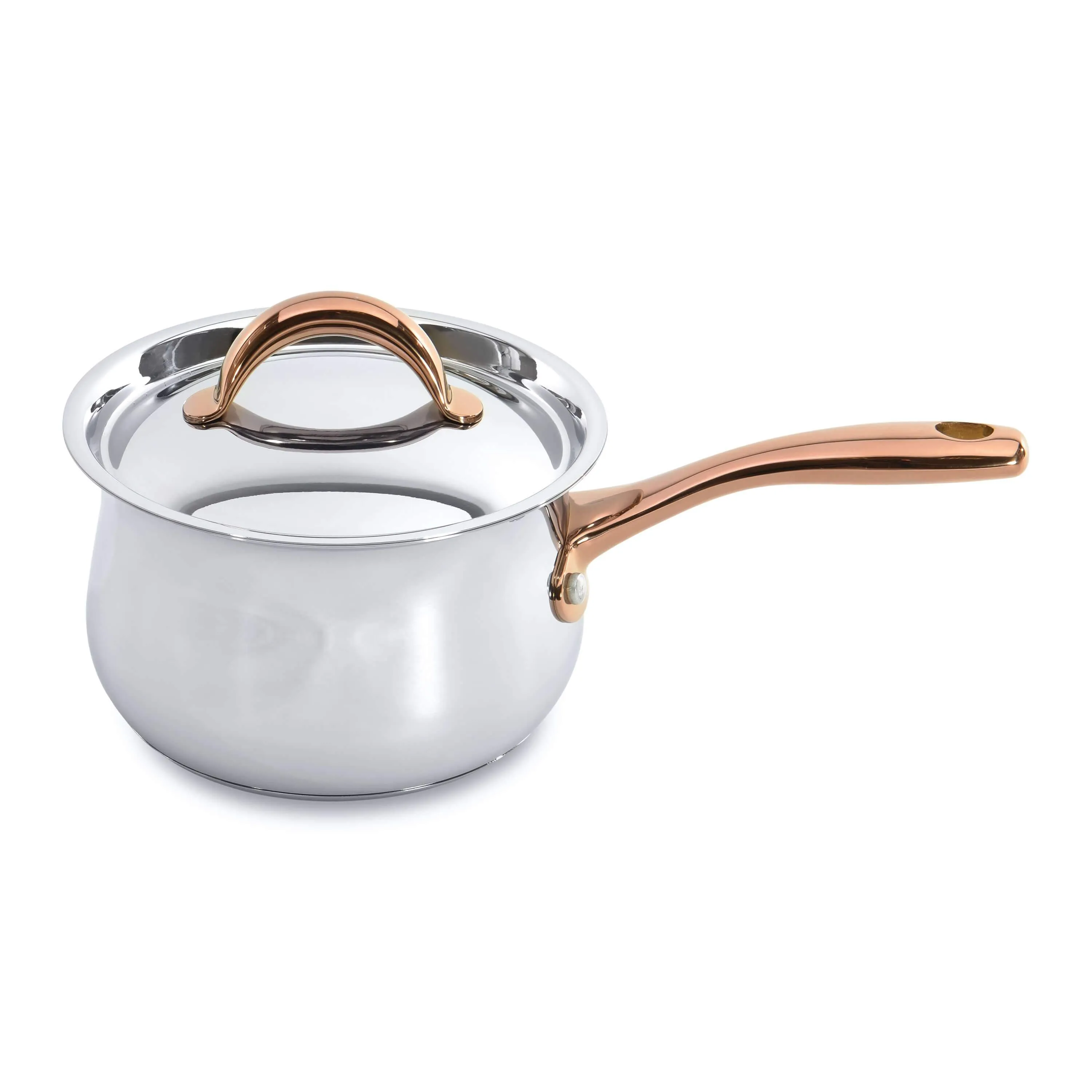 BergHOFF Ouro Gold 18/10 Stainless Steel 6.25" Saucepan with SS Lid, 2.5qt.