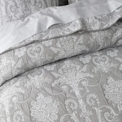 Bianca Bedding Olivia Grey Polyester/Cotton Coverlet Set