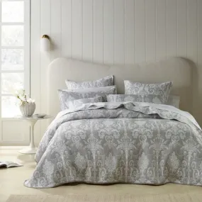 Bianca Bedding Olivia Grey Polyester/Cotton Coverlet Set