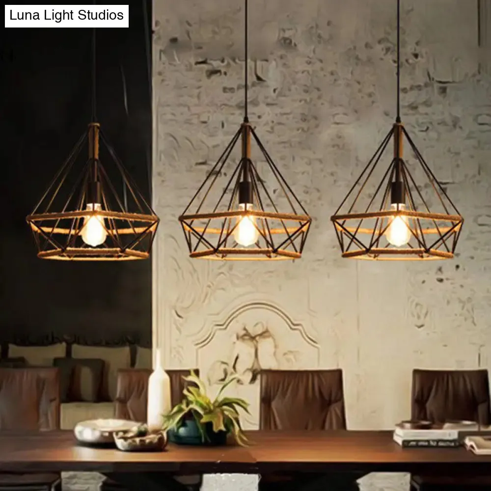 Black Diamond Vintage Metal Pendant Lighting for Commercial Restaurants