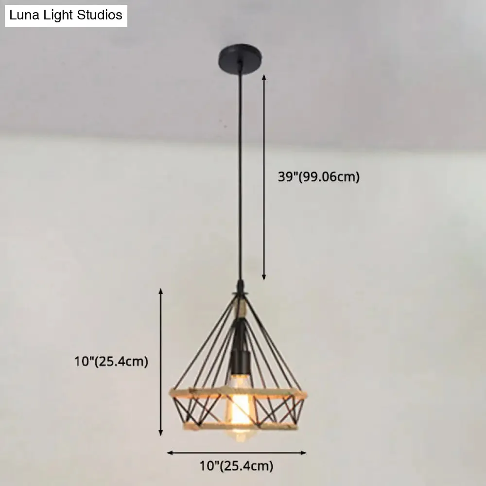 Black Diamond Vintage Metal Pendant Lighting for Commercial Restaurants