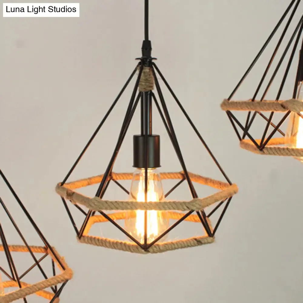 Black Diamond Vintage Metal Pendant Lighting for Commercial Restaurants